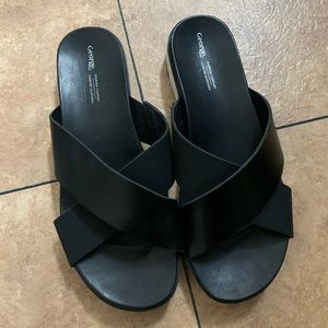 Black Cross Over Sandals